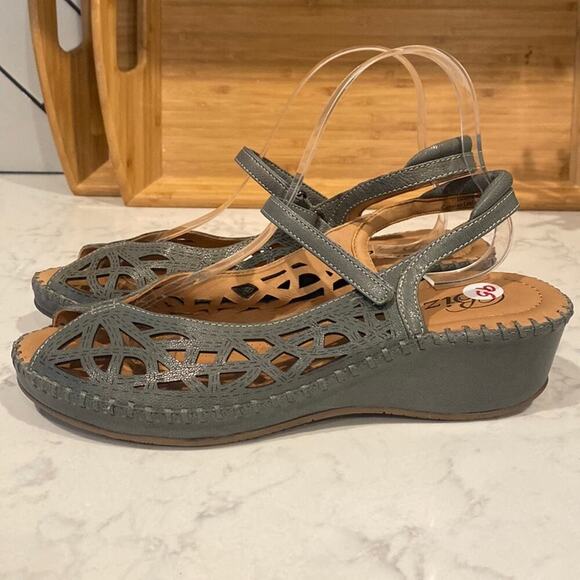 BIZA ISADORA denim soft leather upper comfortable vacation summer beach - Picture 1 of 7